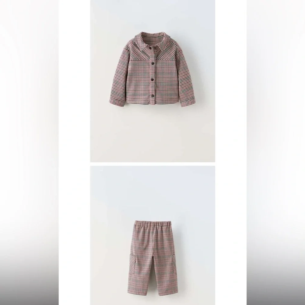 PLAID OVERSHIRT -SET